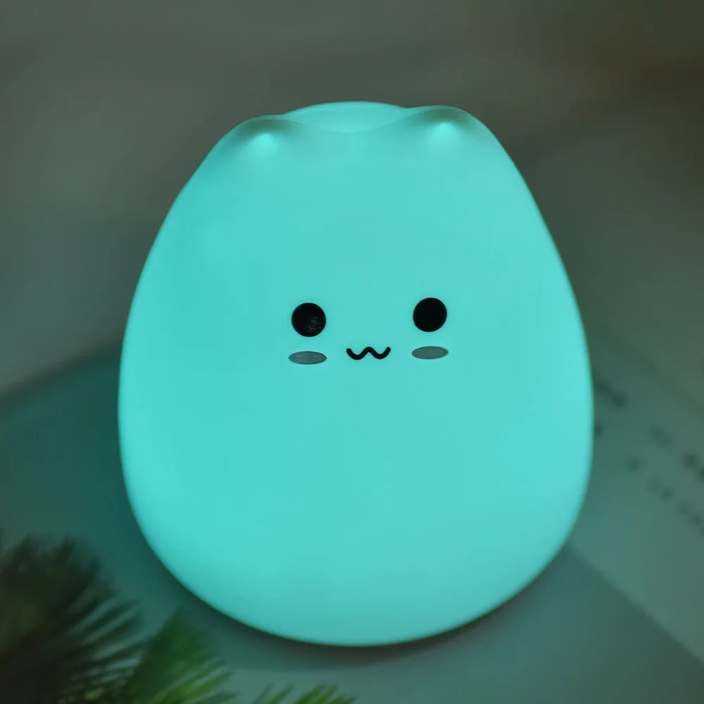 Colorful Cat LED Silicone Night Light